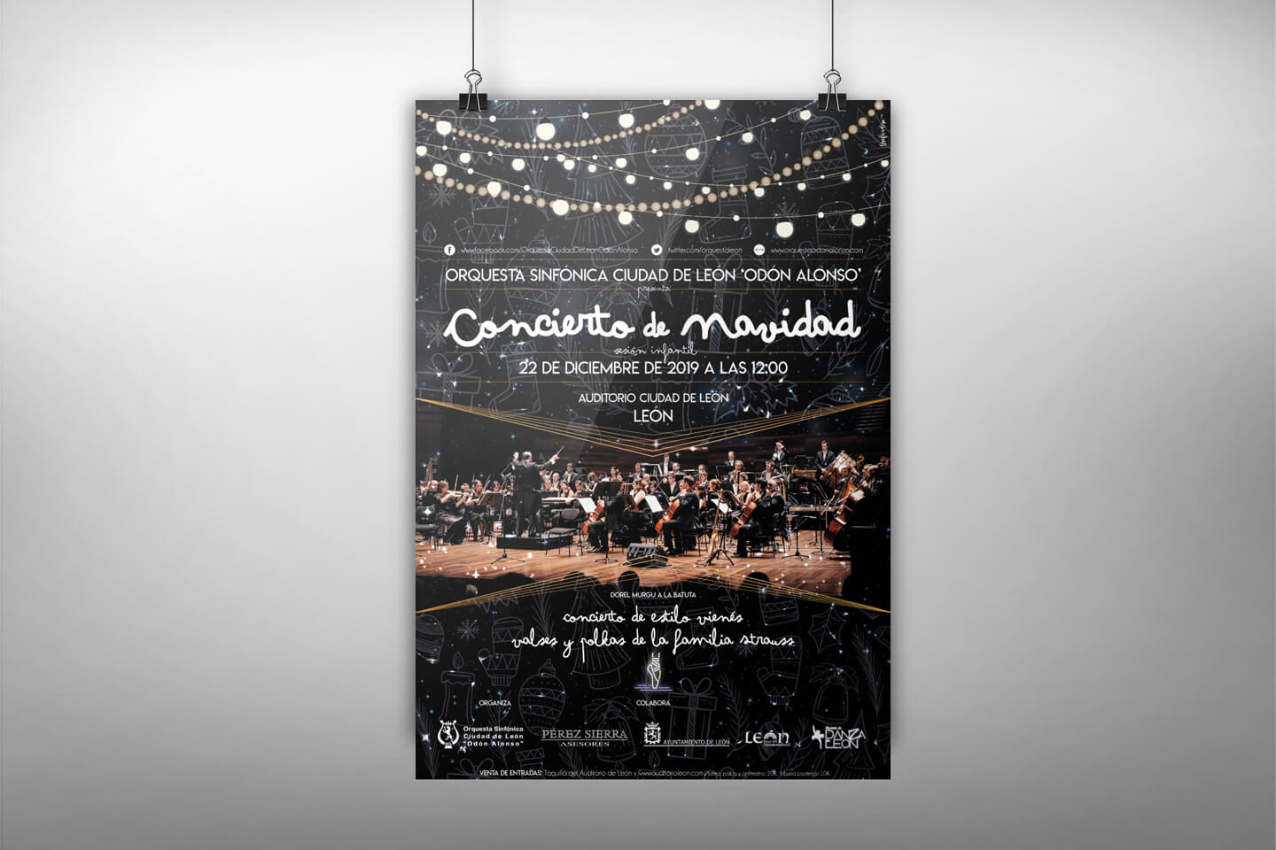 Diseño de cartel para concierto de navidad en sesión infantil