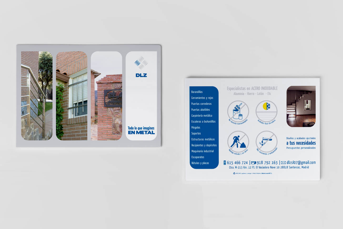 Diseño de folleto para empresa dedicada al acero inoxidable
