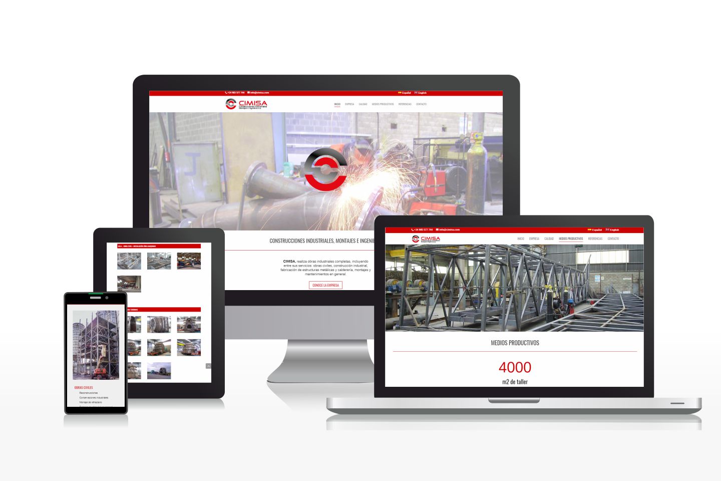 Multilingual website design for an industrial construction company