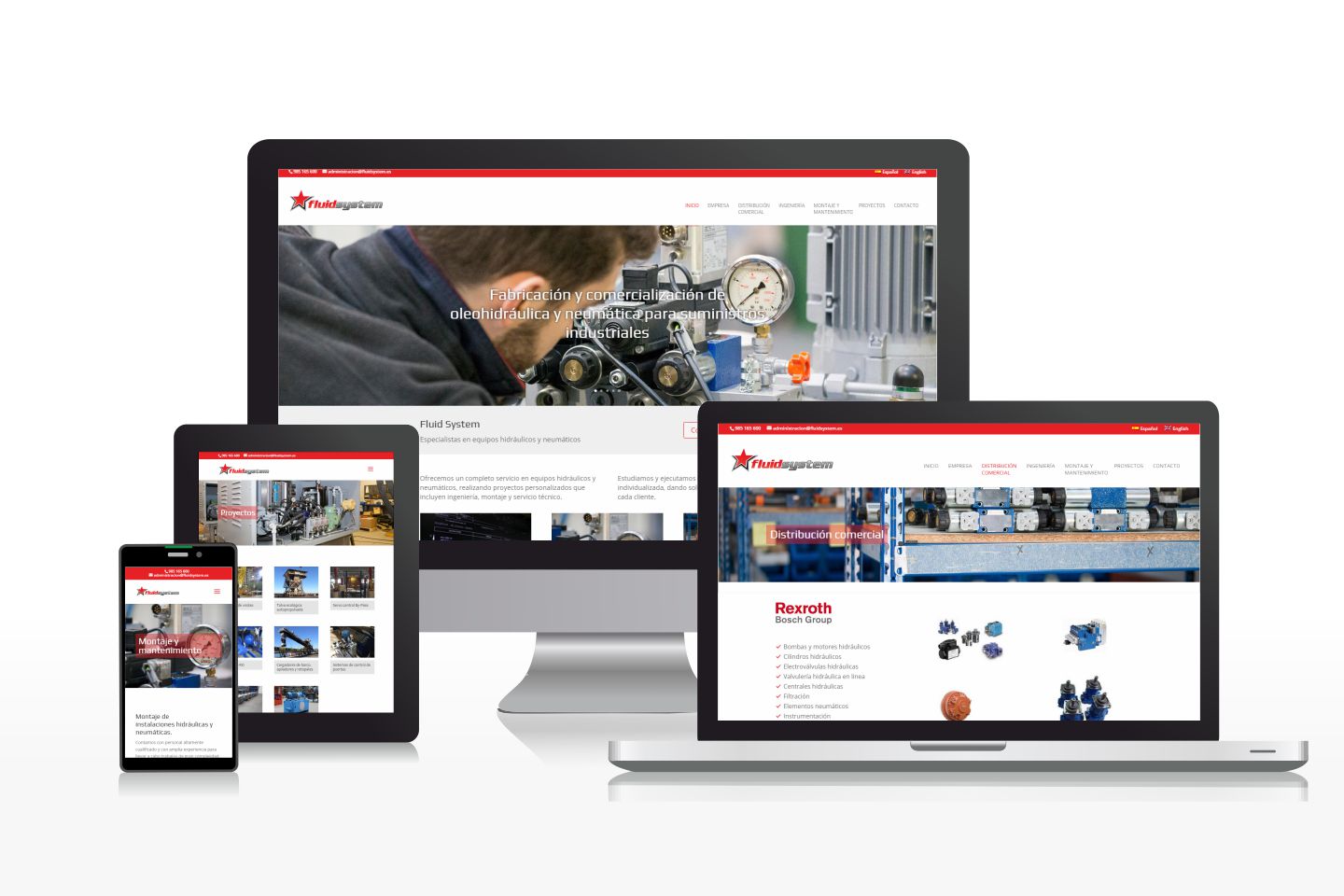 Diseño de página web multilingüe para empresa de ingeniería hidráulica