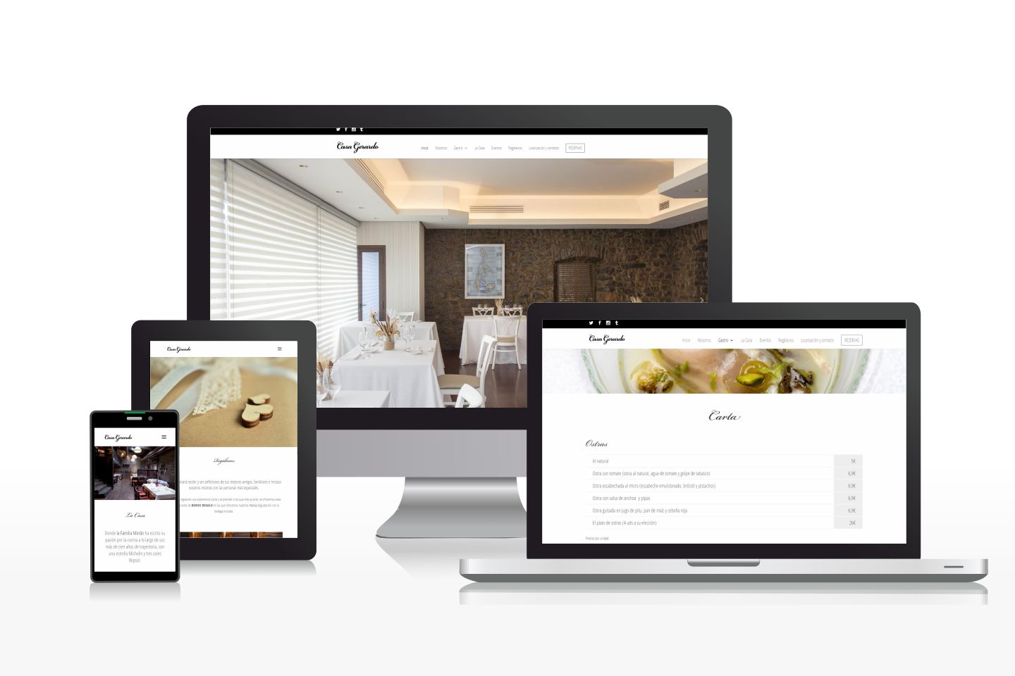 Diseño de página web con sistema de reservas para restaurante