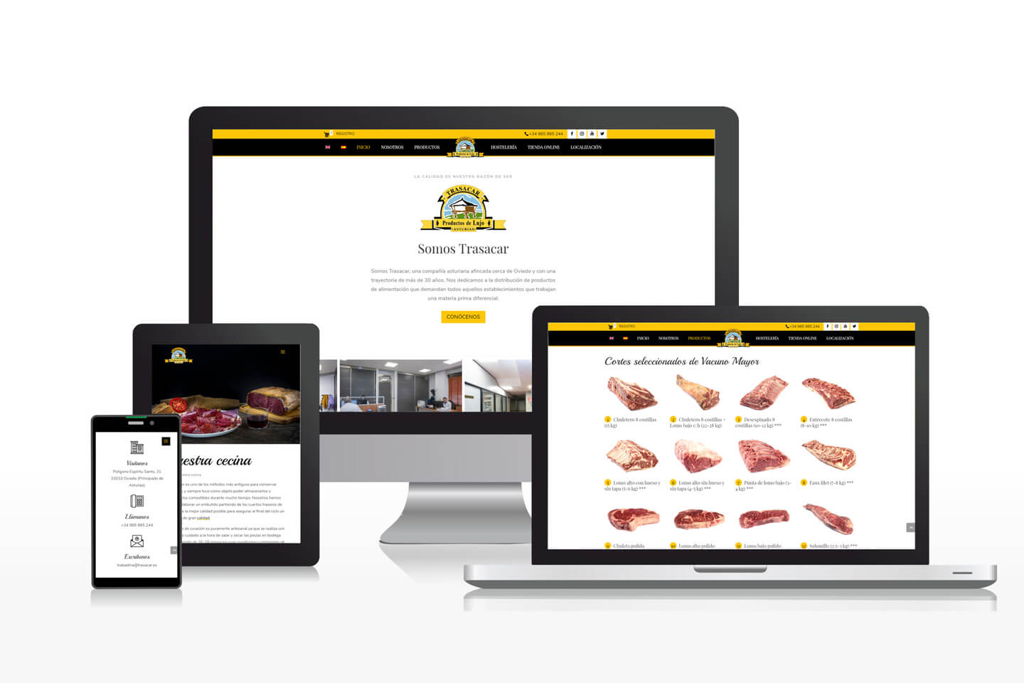 Diseño de página web y tienda online para empresa de productos cárnicos