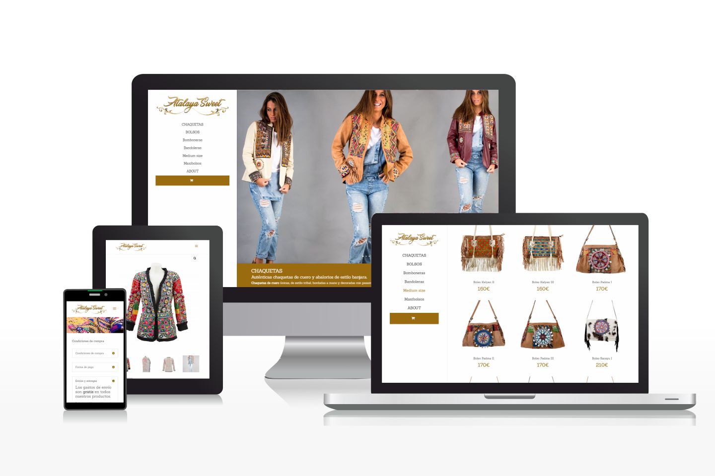 Diseño de tienda online de bolsos y chaquetas