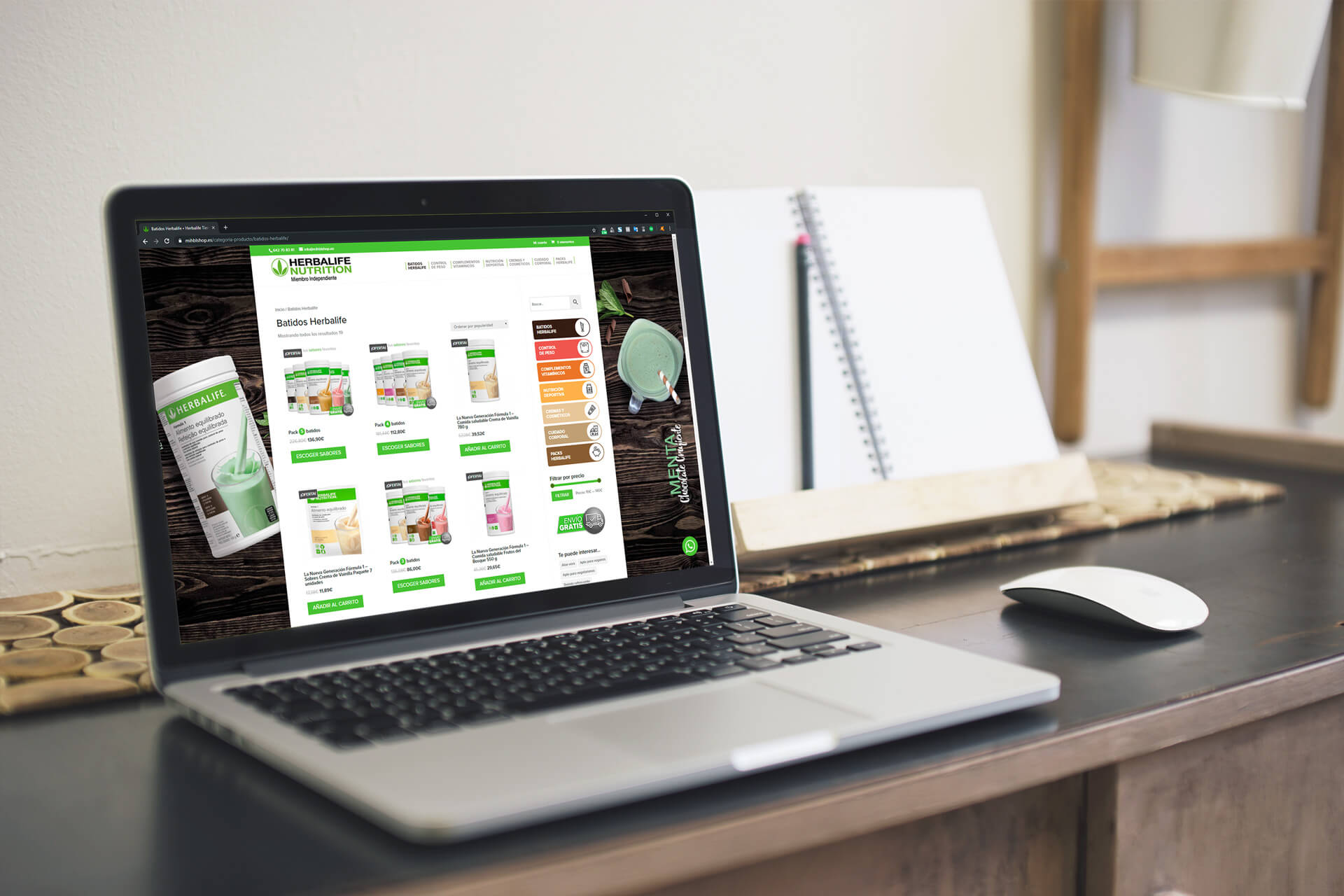 Diseño de tienda online de productos dietéticos